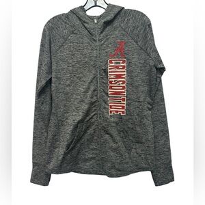Alabama Crimson Tide Heather Gray Front Zip Hoodie Size Medium
